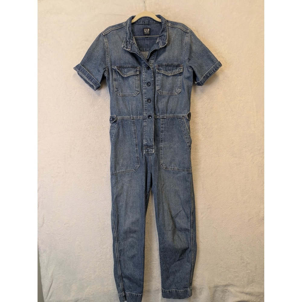GAP Women's Denim Jumpsuit Utility‎ Style Short Sleeve Size 4